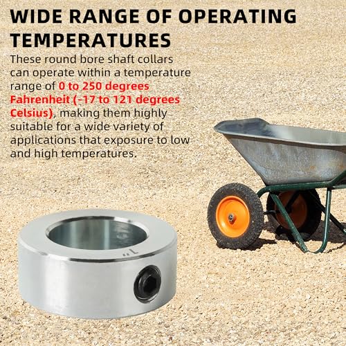 TonGass Screw Style Zinc Plated Carbon Steel 1" Bore Shaft Collar Set - size: 1"