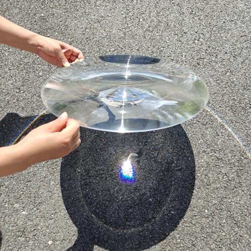 Six Seasons Φ300mm(11.81") Fresnel Lens, 2000mm(78.75") Focal Length PMMA Large Magnifier for Optical Experiment & Solar Heating - size: Focal Length 2000mm
