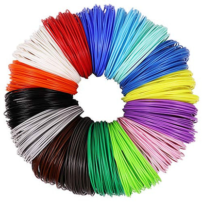 3D Pen PLA Filament Refills 1.75mm, 16 Colors, 10 Foot per Color, Total 160 Foot - color: 16 Most Popular Colors