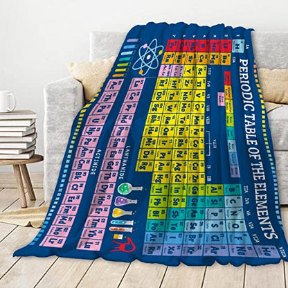 FUNBIRD Chemistry Gifts Blanket Periodic Table of Elements Blanket for Kids - color: Periodic Table Blanket, size: 40"x50"-Kids/Throw Size