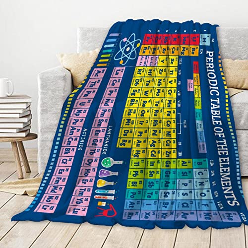 FUNBIRD Chemistry Gifts Blanket Periodic Table of Elements Blanket for Kids - color: Periodic Table Blanket, size: 60"x80"-Adults/Twin Size