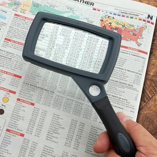 Carson SureGrip Series 2X Power Glass Magnifier with Hands-Free Fold-out Stand (SG-16) - style: 2" x 3.5"