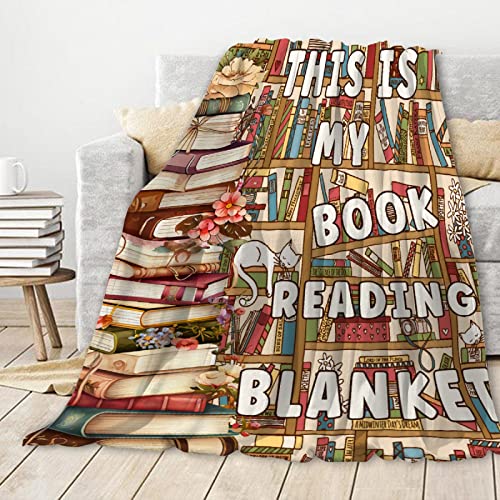 Book Lovers Blanket Gift - Gifts for Book Lovers - This Is My Book Reading Blanket - 40"x50" Literary Gifts Ideas Blanket - Book Reader Gifts for Birthday Christmas - Book Lovers Gifts Blanket - color: Book Blanket Gifts, size: 40"x50"-Kids/Throw Size