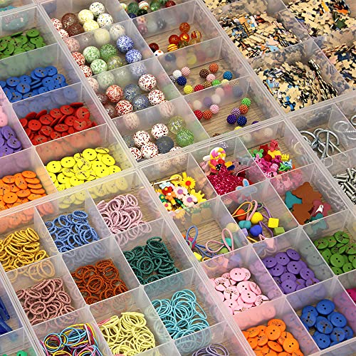 2 Pack Fixed 12 Grids Clear Plastic Organizer Sorting Tray - size: Fixed 12 Grids