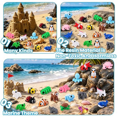 JOICEE 108Pcs Mini 3D Printed Animals Articulated Flexible Fidget Toys - color: Blue