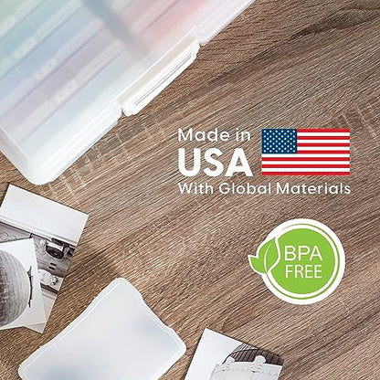 IRIS USA Photo Storage Box |Made in USA| 16 Cases - (2-Pack) - Pearl - color: Pearl, size: 16 Cases (4x6)