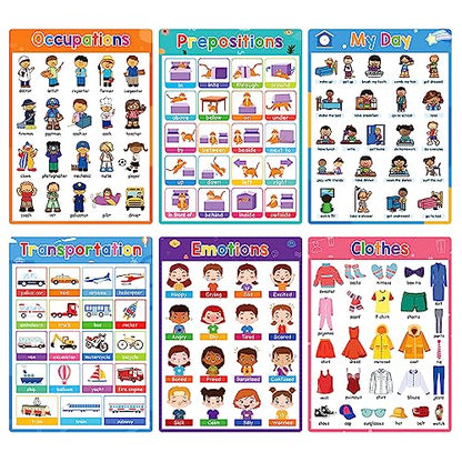 Lachilly Primer Fun Learning Poster Flash Cards - Perfect for Toddler Education, Pre-K and Kindergarten Learning Activities, Suitable for Autistic Children and Primary School Kids, 10 Sheets - style: Primer 10P