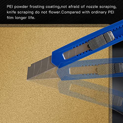 Double Sided Textured PEI Printing Bed, 3D Printer Parts Printing Plate Frosted PEI Surface300x300 mm for Kingroon KP5L/ SV04 IDEX/Anet A8 Plus/Anet et5/ et5 Pro(Without Magnetic Bottom Sheet) - size: Double Sided 300 x300 mm