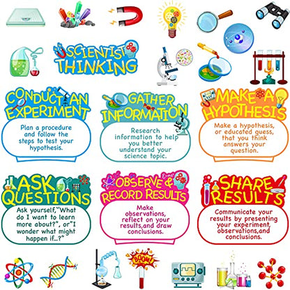 Outus 25 Pcs Science Bulletin Board Posters Set, School Classroom Decor