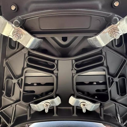 Motorcycle Top Case Mounting Bracket Kit with Steel Plates Screws Nuts Brackets Mount Hardware Set for Motorcycle Tail Box Top Box Tail Case Gas Scooter Rear Trunk Motorbike Electric Bike