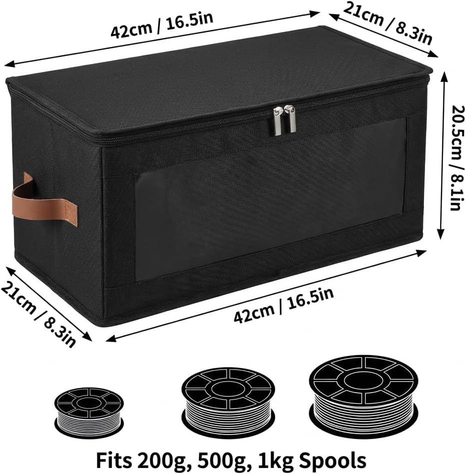Filament Storage Box Waterproof Dry Box with Desiccants (Black, 2 Pack) - color: Black