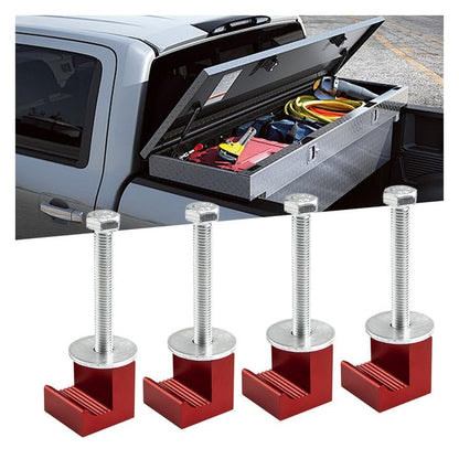 smilfuy 4PCS Truck Tool Box Mounting Clamp Kit, J Hooks No Drilling, Red - color: Red