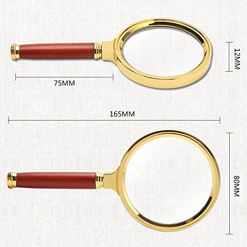 Magnifying Glass 6X Magnification Magnifier Handheld Magnifie - color: Red 6x, size: 2 Pcs