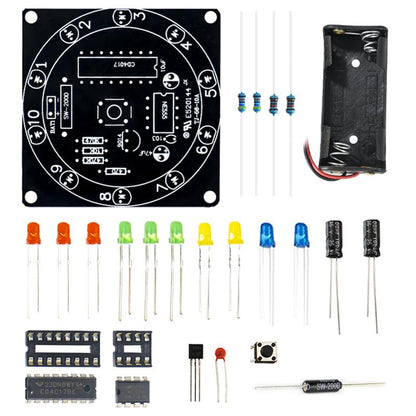 Soldering Practice Kit for Beginners – DIY Electronic Lucky Wheel Game Board, 10-LED Soldering Training Kit with Button Start, STEM Learning Electronics Project for Students & Hobbyists