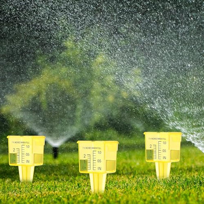 20pack Yellow Transparent Rain Gauge, Sprinkler Gauge Compact Portable 1.5" Wide Mouth Outdoor Rain Gauges For Yard Lawn Garden With Inch And Centimeter Scales Accurate Rainfall Measurement