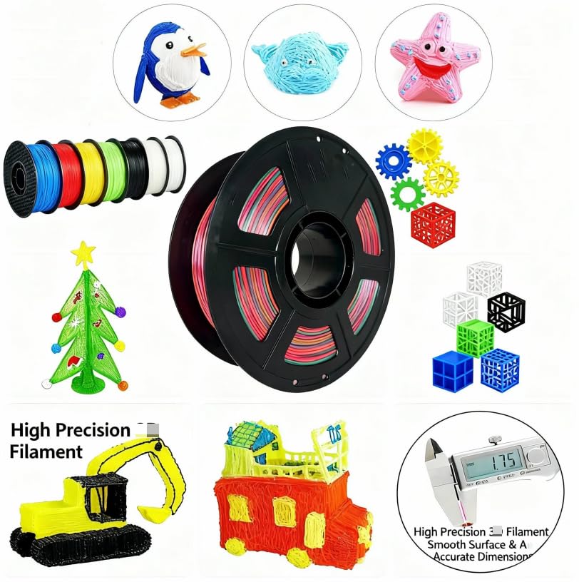 PLA Filament Printer Filament Modeling Material 1.75mm 200g, High Speed Printing Filament, Enhanced Toughness, No Clogging No Warping, Dimensional Accuracy ±0.02mm Marble White A2 - color: Marble White