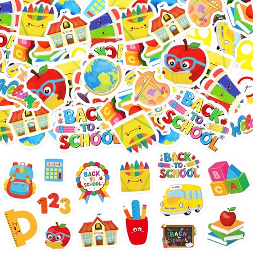 300Pcs Back to School Foam Stickers, Colorful Self-Adhesive First Day of School Stickers Campus Themed Decals Sticker Decorations for Back to School Classroom DIY Art Craft Party Favor Supplies - style: Back to School