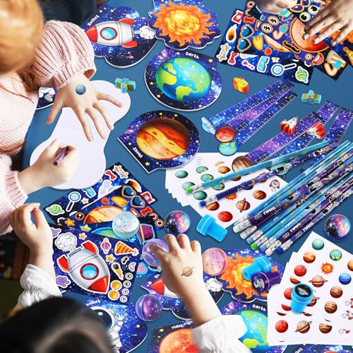 BenLouis 108Pcs Outer Space Stationery Set Party Favors for Kids