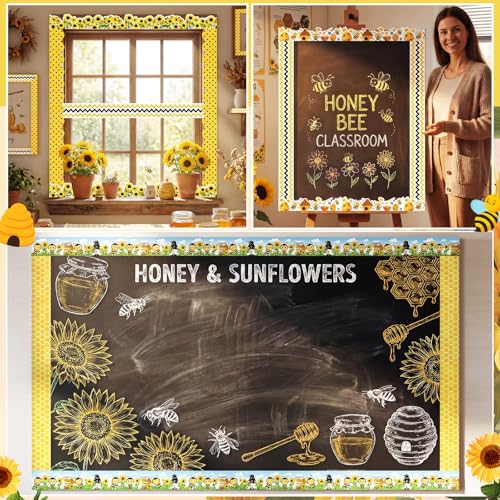 Containlol 118ft Bulletin Board Border Classroom Border, Bee Style - style: Bee Style