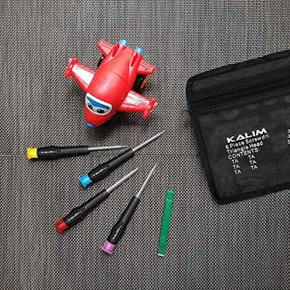 KALIM Triangle Head Screwdriver Set, 6 PCS Repair Insulation Set, Triangle Driver Set for Thomas McDonald's Toy, Suitable for Electronic Equipment Disassembly, Toy Repair, etc.(TA1.4-TA3.0)