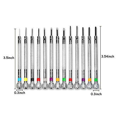 13 Pcs Micro Precision Watch Screwdriver, BetterJonny 0.6-2.0 mm,1.2-2.0mm Precision Jewelers Screwdriver Set Professional Watchmaker Screwdriver Tools for Repair Watch and Replace Batteries