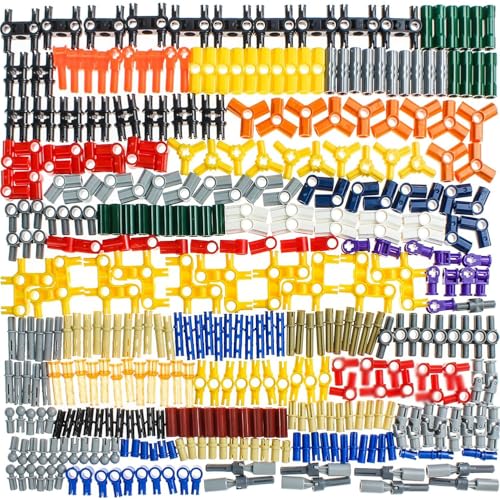 TEESE 370pcs Pin-Axle-Connectors Universal-Joint-Bush-Bricks-Set, Compatible with Technic-Parts, for STEM-MOC-EV3-Project-Bulk-Blocks(Random Color)