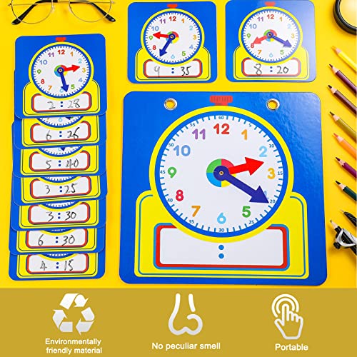 Junkin 25 Pcs Teaching Clock Kit Learning Clocks Classroom, Cute Style