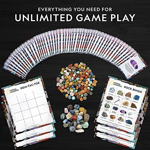 National Geographic Rock Bingo and Gemstone Trivia Game for Kids - style: Rock Collection Games