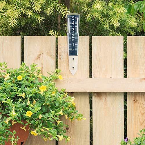 La Crosse 704-1531B-INT Large Magnifying Easy Read 5-Inch Capacity Acrylic Rain Gauge in Navy Blue - color: Blue