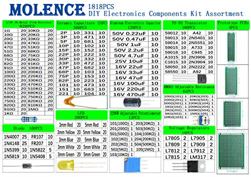 1818PCS DIY Electronics Components Kit Assortment for Arduino