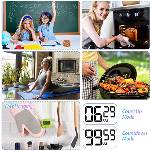 Weewooday 24 Pcs Digital Kitchen Timer Magnetic LCD Alarm, Colorful - color: Colorful