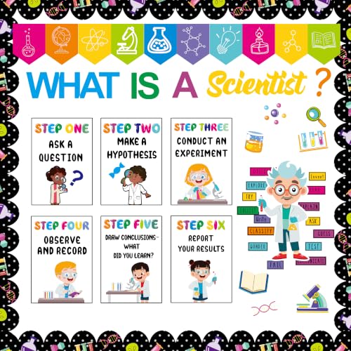 Pasimy 92 Pcs Science Bulletin Board Decor Scientist Classroom Posters