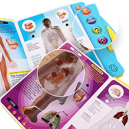 Human Body Book for Kids. Anatomy Guide for Kids with Illustrated and Voice Guide to Different Parts of Body. This Human Body Activity & Science Set Makes Learning Fun