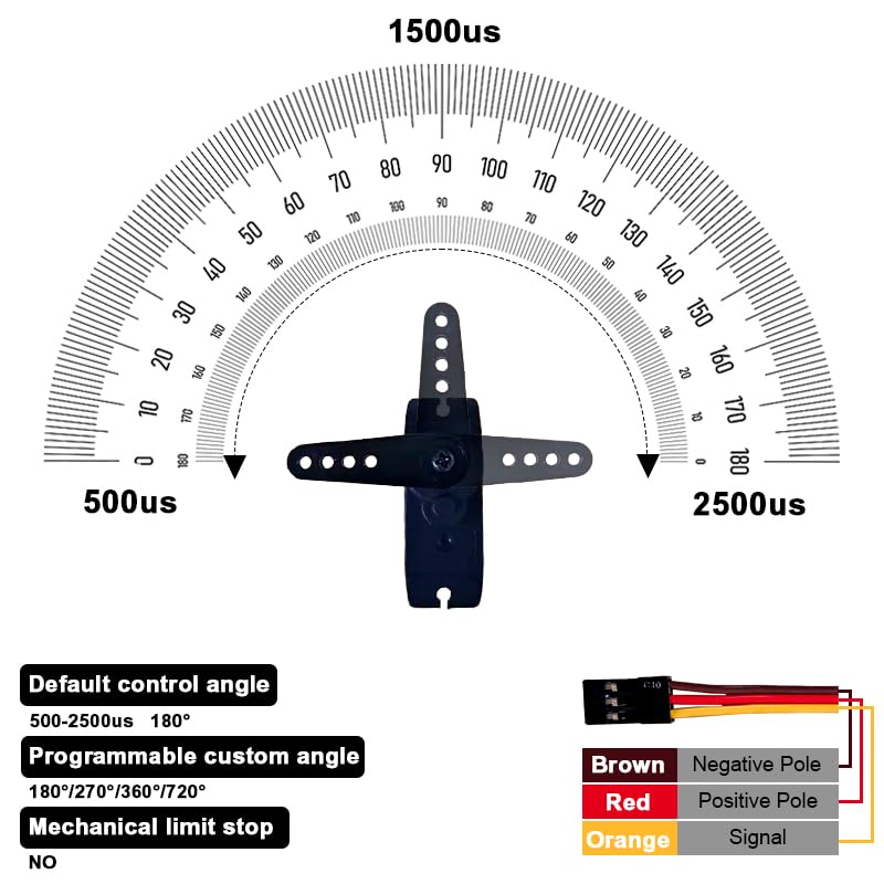 PTK 7462W MG 13g Waterproof Micro Digital Servo Metal Gear Core Motor 4.5kg Torque for SCX24 AX24 1/24 Crawler Cars Robots Fixed Wings Upgrade Parts 180 Degrees (6pcs) - style: PTK 7462W-6pcs
