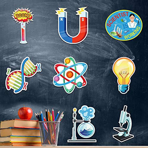 48 Pcs Science Lab Cutouts Bulletin Board Decoration for Classroom Science Themed Cut Outs Party Decor Decoration Class Office Supplies