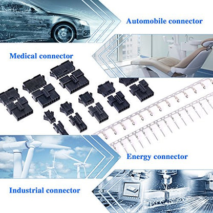 Glarks 1940Pcs 2.5mm Pitch 2/3/4/5/6/7/8/9 Pin Male and Female Plug Housing and Male/Female Pin Header Perfectly Compatible with JST-SM Connector Assortment Kit