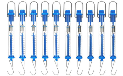 QWORK Spring Scale, 10 Pack 20N Transparent Spring Balance Hanging Tube Spring Scale