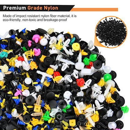 GOOACC 1001PCS Universal Car Clips Mixed Auto Retainer Rivet Push Clips - color: 1000Pcs Mixed Clips + 1 Remover