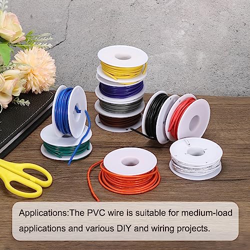 MECCANIXITY 30AWG Wire 30 Gauge Electrical Wire, PVC 1007 Stranded Wire Hook Up Wire Tinned Copper Wire 100m(328ft) 5 Colors for DIY Wiring Applications - size: 30AWG,328ft