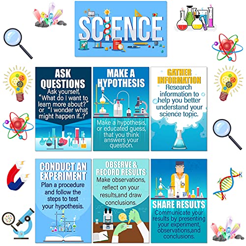 Zonon 31 Pcs Science Classroom Decoration Science Bulletin Board Poster Set
