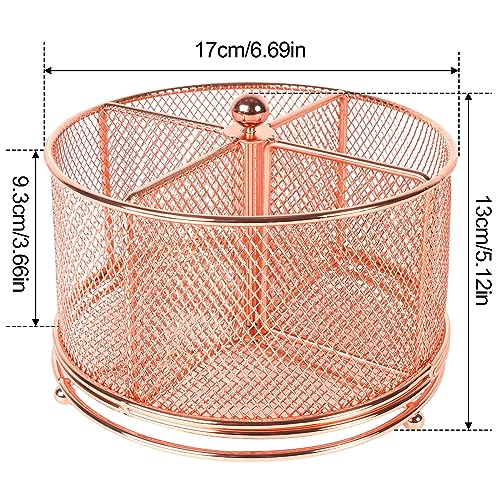 360° Rotating Multifunctional Pen Holder, Cosmetic Organizer - color: Rose Gold
