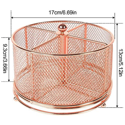 360° Rotating Multifunctional Pen Holder, Cosmetic Organizer - color: Rose Gold