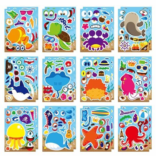 Make Your Own Sea Animals Stickers, Make a Face Stickers - style: Sea Animals