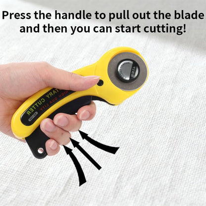 Rotary Cutter for Fabric, 45mm and 28mm Cutters Kit with Extra 10 Blades - color: Yellow