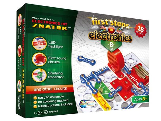 Electronic Kit 15B, STEM Electronics Learning Kit for Kids, Build 15+ Circuit Projects, Educational Science Experiment Set for Ages 8+ (Mixed Color, 15B) - size: 15B