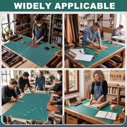 Pangda 1 Pcs 24 x 48 in Large Self Healing Cutting Mat for Sewing, Green - color: Green, size: 48"L x 24"W