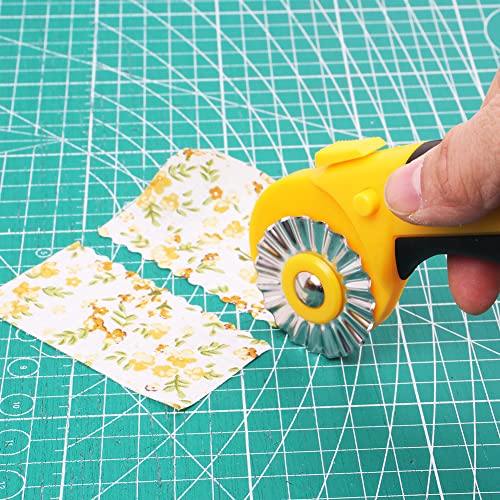 45mm Rotary Cutter for Fabric, 10PCS Titanium & Pinking Blades - color: color05