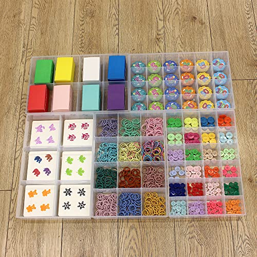 2 Pack Fixed 12 Grids Clear Plastic Organizer Sorting Tray - size: Fixed 12 Grids