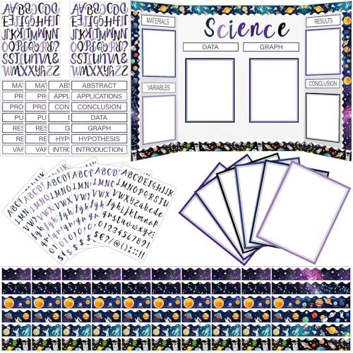 Dispowreath 96 Pcs Science Fair Board Supplies,Planet Space Style - style: Planet Space Style