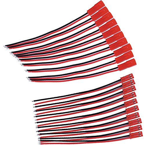 EBOOT 20 AWG JST Connector 2 Pin Male Female Connector Cable Wire, 10 Pairs